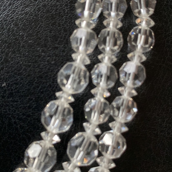 Vintage Graduated Clear 3 Strand Crystal Choker Necklace - Picture 3 of 7